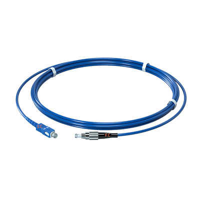 কেনা FC UPC Connector Blue Single Mode Simplex FTTH Drop Cable Communication Armored Fiber Optic Patch Cord অনলাইন উত্পাদন