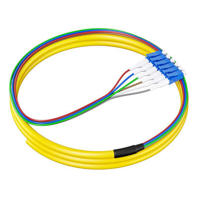 কেনা HXCOWO 6 কালার SM 9/125 ফাইবার পিগটেল 0.9mm G657A G652D 1.5M LC/UPC ফাইবার অপটিক পিগটেল অনলাইনে উৎপাদন