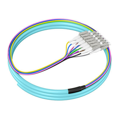কেনা PVC LSZH HXCOWO Novel 12-Color 12-Core LC FC SC ST UPC/APC Single Mode G657A/G652D 0.9mm MM Fiber Pigtails অনলাইন উত্পাদন