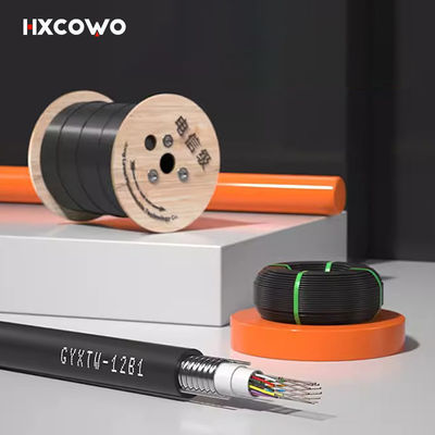 কেনা High Speed HXCOWO Aerial Single Mode GYXTW Outdoor 12Core G652D Tube HDPE Jacket Armoured Fiber Optical Cable অনলাইন উত্পাদন