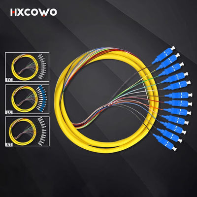 কেনা HXCOWO FTTN ফাইবার পিগটেল 12 কোর SC LC পিগটেল ST FC UPC/APC MM 50/125 62.5/125 অনলাইনে উৎপাদন