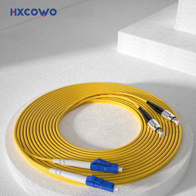 কেনা সাঁজোয়া ফাইবার ক্যাবল প্যাচ HXCOWO OM4 LC UPC থেকে FC Duplex Multimode ফাইবার অপটিক ক্যাবল অনলাইনে উৎপাদন
