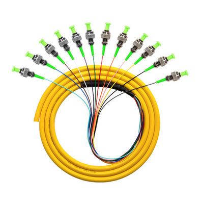 কেনা PVC LSZH HXCOWO ST APC Connector SM MM 12 Core 1M Or Customized Length Fiber Optic Pigtail অনলাইন উত্পাদন