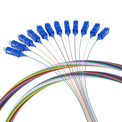 কেনা কাস্টমাইজড দৈর্ঘ্য 1m/2m/3m... 1 HXCOWO 12Core-Color SC একক-মোড G657/G652D ফাইবার অপটিক পিগটেল অনলাইনে উৎপাদন