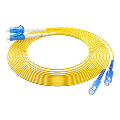 কেনা তারযুক্ত ল্যান নেটওয়ার্ক HXCOWO OM3 2core SC/UPC থেকে LC/UPC MM 50/125 Duplex 3.0mm 2.0mm ফাইবার অপটিক ক্যাবল প্যাচ অনলাইনে উৎপাদন
