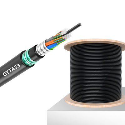 কেনা Moistureproof Outdoor Armored Fiber Optic Cable Black Outdoor Rated Fiber অনলাইন উত্পাদন