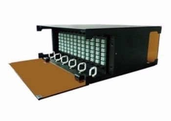 কেনা MTP MPO Chassis 4U Fiber Patch Panel MPO Fiber Cassette Black অনলাইন উত্পাদন