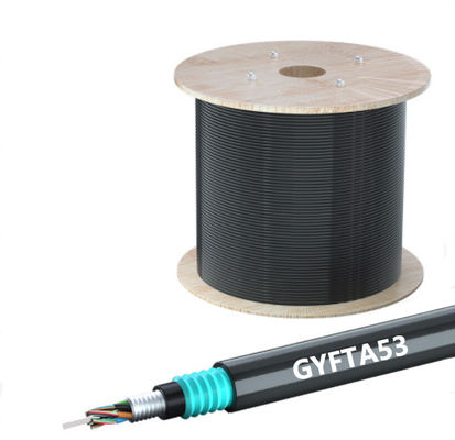 কেনা GYFTA53 Outdoor Armored Fiber Optic Cable with Wooden Drum Packaging OEM ODM Service and Low Loss High-Speed Fusion Welding অনলাইন উত্পাদন